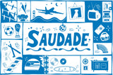 Illustrated collage design for 'Saudade' from the Daterra Masterpieces coffee auction
