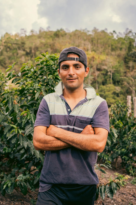 Joel Marin on his coffee farm in Peru