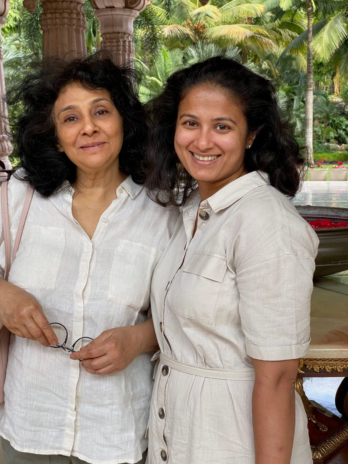Ms. GG Padmashree, owner of Mooleh Manay Estate with Komal Sable, green coffee director of South India Coffee Company